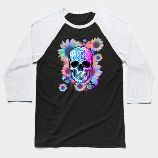 skull flowers Baseball T-Shirt